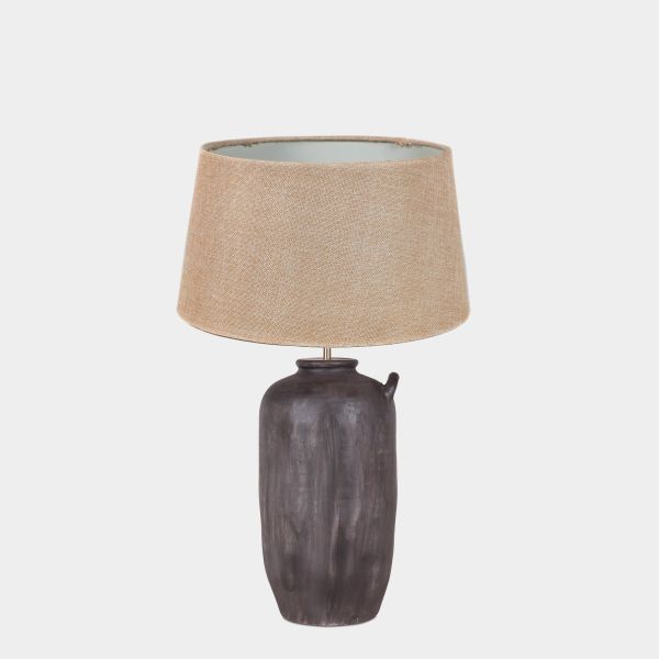 LÁMPARA  MESA ALTA TERRACOTA GRIS TOPO 1 ASA 28X54X28 CM