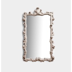 con base de madera y material de montaje Gozos Espejo industrial moderno Nobel rectangular espejo de pared vertical u horizontal dimensiones 40 x 120 x 2,2 cm color blanco 