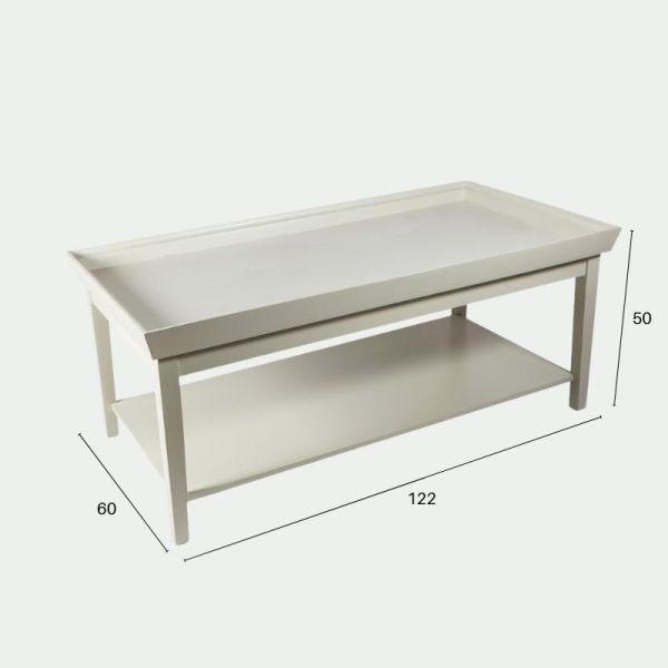 MESA AUXILIAR DE CENTRO RECTAGULAR BLANCA 122X60X50