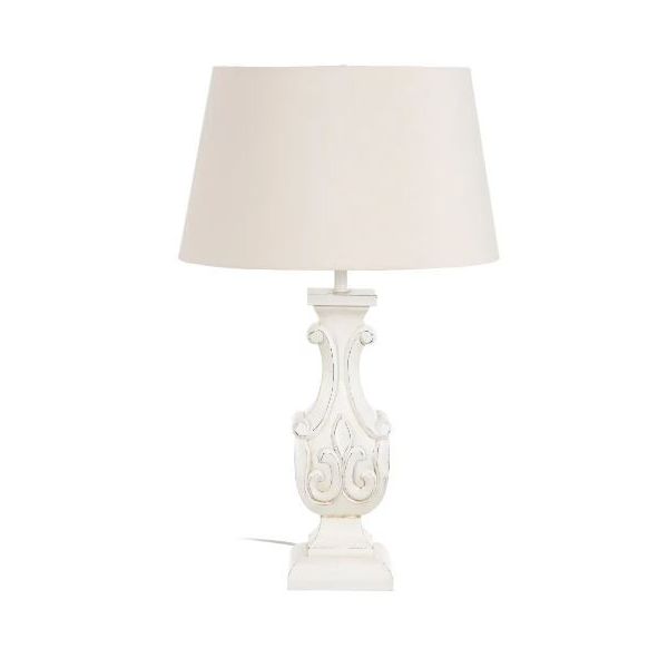 LÁMPARA MESA BLANCO ROZADO 45X45X70