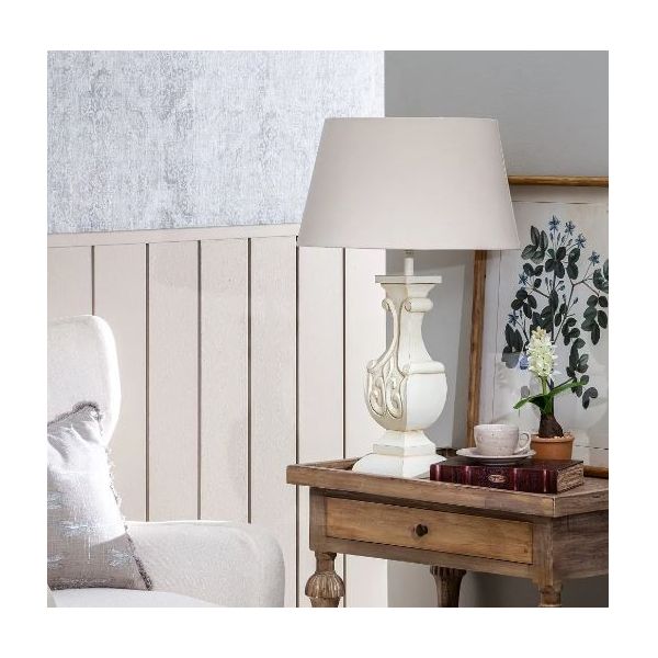 LÁMPARA MESA BLANCO ROZADO 45X45X70