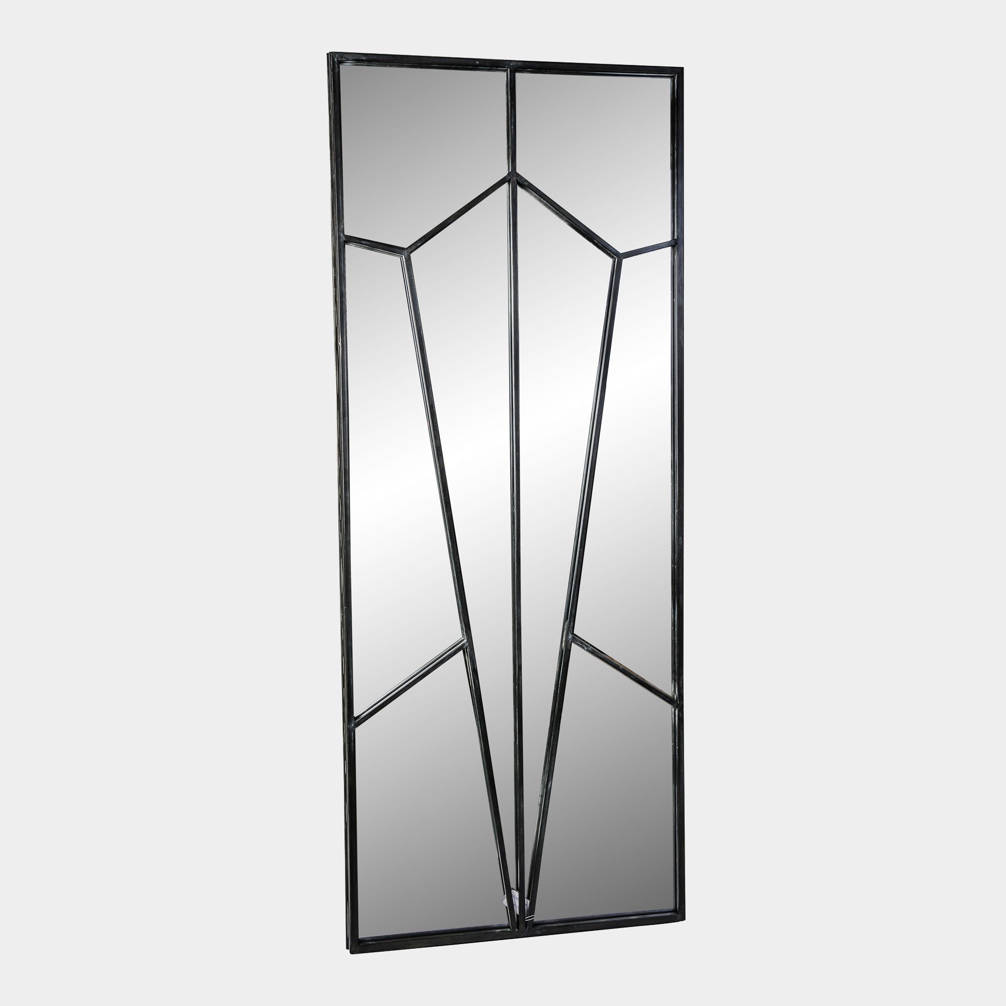 LAPOOH Espejo de Pared Cuadrado de Hierro Negro 60x60 cm, Espejo