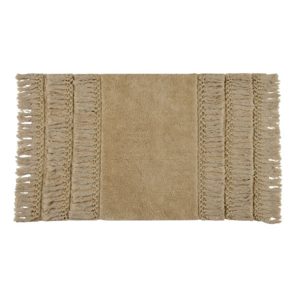 ALFOMBRA BAÑO FRINGES BEIGE 50X80