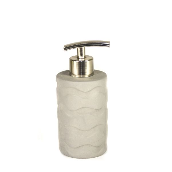 DOSIFICADOR BAÑO CERAMICA ONDAS GRIS PERLA 16X7