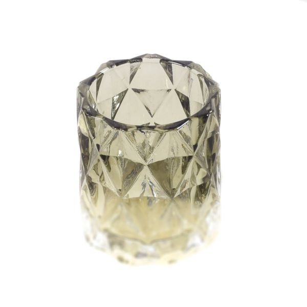 VASO CRISTAL VERDE JADE OLIVA ROMBOS 7X7X8