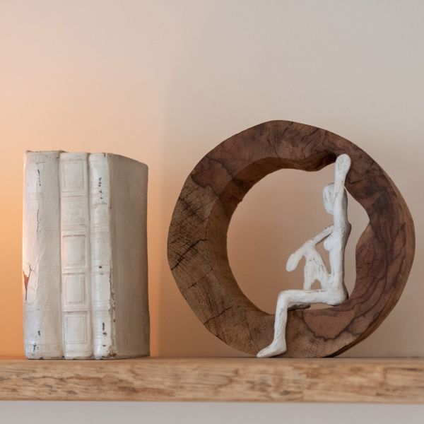 LIBROS DECO POLI BLANCO TALLA L 14.5X11.5X19CM