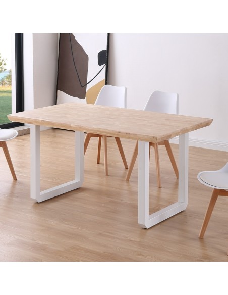 Mesa de comedor fija madera de roble maciza 180x76x88cm