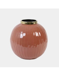 Jarrón cerámica 26x26 rosa calido