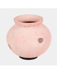 Macetero jarrón redondo cerámica arena