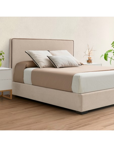 Cabecero Padi para cama 90-150-180 tapizado capitoné color beige.