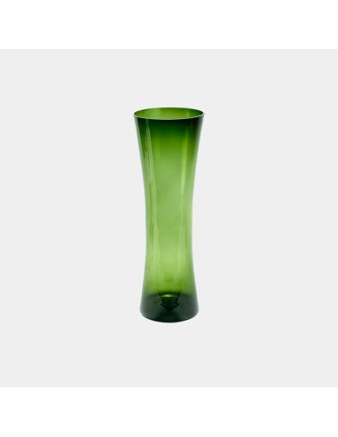 Jarrón florero cristal alto 16x50x16 verde musgo