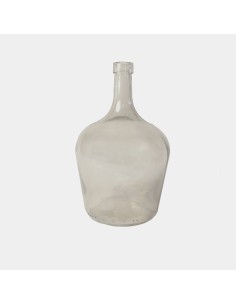 Jarrón botella cristal gris ahumado 15x25x15