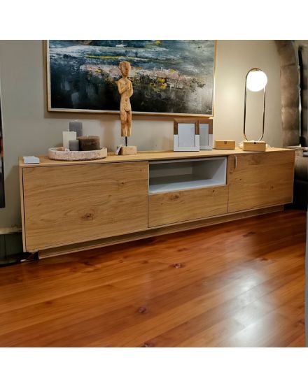 COMODA BAJA MADERA GRIS TOPO 12 CAJONES 150X55X60 2