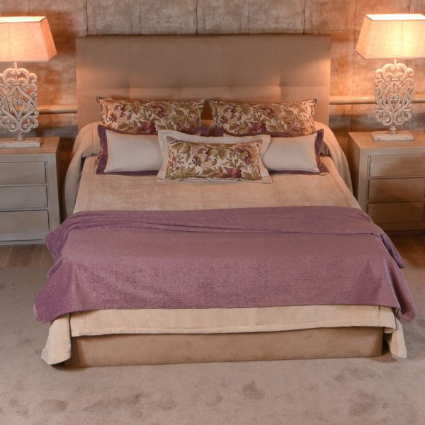 Plaid manta pie de cama 90x230 lisa malva - Wild Flowers