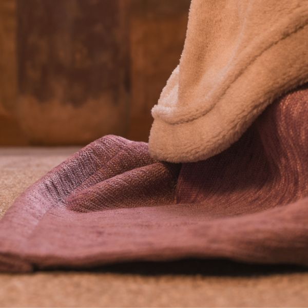 Plaid manta pie de cama 90x230 lisa malva - Wild Flowers