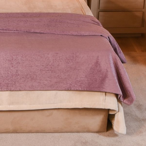 Plaid manta pie de cama 90x230 lisa malva - Wild Flowers