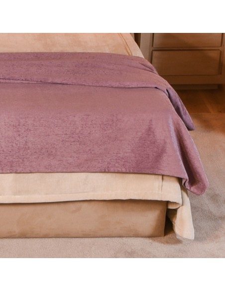 Manta plaid lencera de algodón con puntilla para pie de cama Color Rosa  Tamaño 130x180 cm
