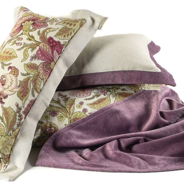 Plaid manta pie de cama 90x230 lisa malva - Wild Flowers