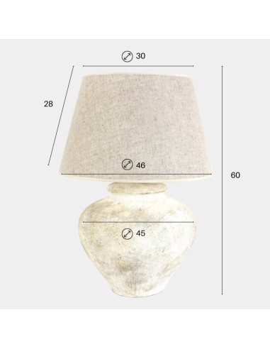 Lámpara mesa cerámica 60x45  blanca