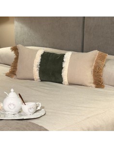 Cojín cama sofá verde oscuro relleno premium incluido Tapidecor