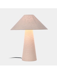 Lámpara Sobremesa Tejido Buclé, Crema 46x38 cm
