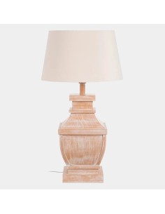 Lámpara Mesa madera natural, Pantalla incluida 70x45 cm