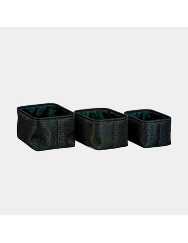 Set de 3 Cajas Rectangulares, Negro