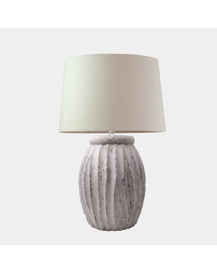 LAMPARA PBREMESA CERAMICA GRIS CLARO 28X28X45