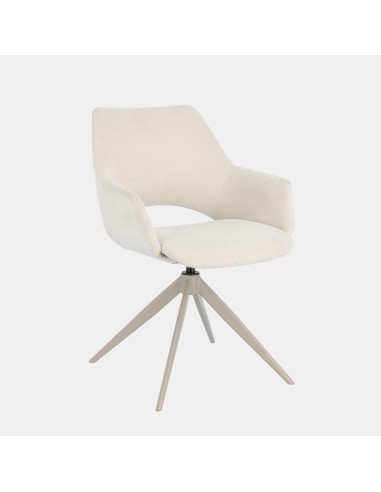 SILLA GIRATORIA BEIGE PATAS ACERO