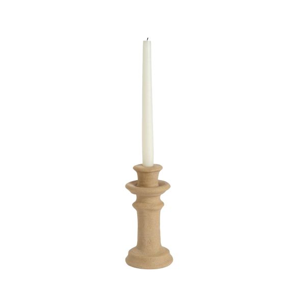 Candelabro cerámica, Beige 16x10 cm