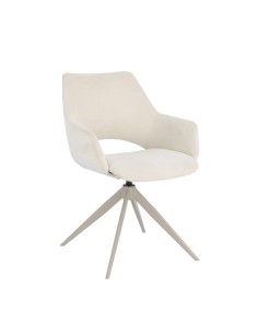 SILLA GIRATORIA BEIGE PATAS ACERO