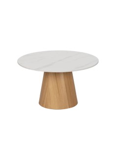 Mesa centro tapa mármol patas madera 80x45 cm