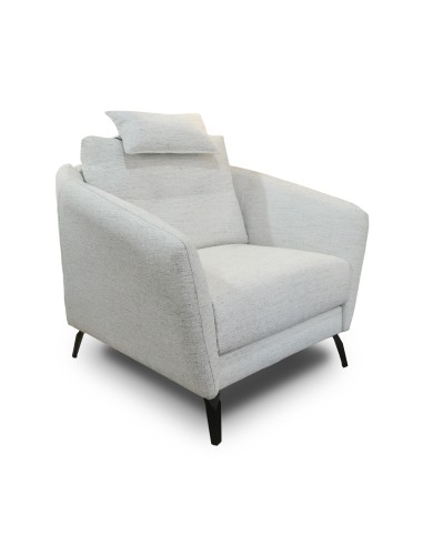 SILLON 1 PL.90X100X95 PAT.NEGR COCOON SILVER RESP.BOTONES