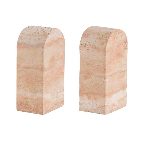 2 SUJETALIBROS TRAVERTINO BEIGE 7X5X14