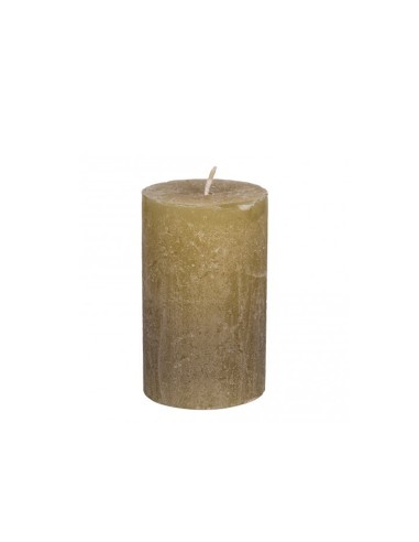 RUSTIC OLD YELLOW PILLAR CANDLE