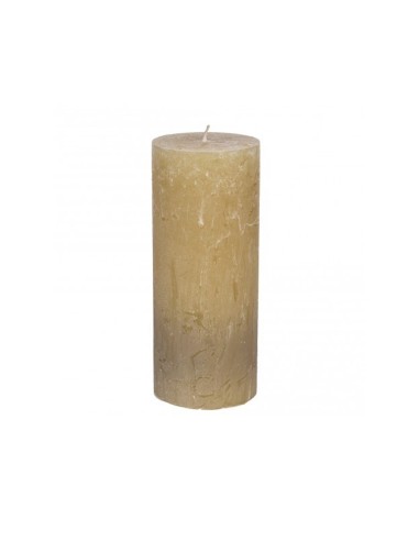 RUSTIC OLD YELLOW PILLAR CANDLE