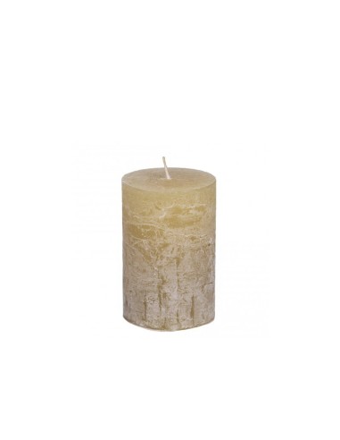 RUSTIC OLD YELLOW PILLAR CANDLE