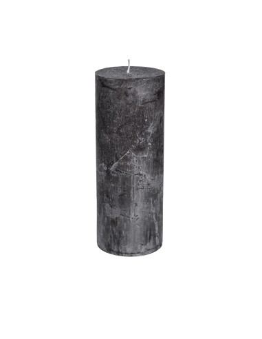 RUSTIC SWISH GREY PILLAR CANDLE