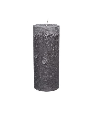 RUSTIC SWISH GREY PILLAR CANDLE