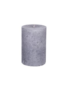 RUSTIC SUEDE GREY PILLAR CANDLE