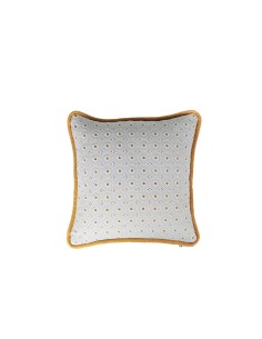 Funda cojín 35X35 Amarillo Ocre Bordado blanco sofá,...