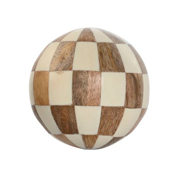 Bola redonda decorativa hueso natural 10x10x10