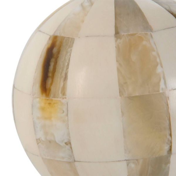 Bola redonda decorativa hueso natural 10x10x10