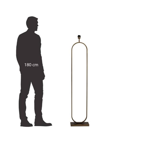 PIE LAMPARA DE SUELO METAL BRONCE ANTIGUO 30X15X142