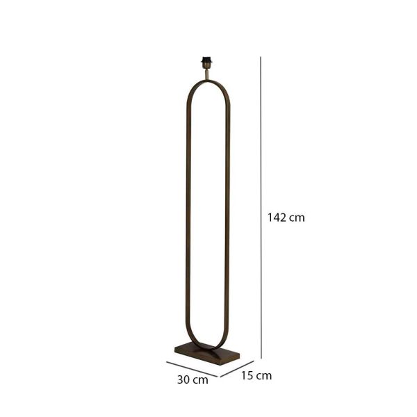 PIE LAMPARA DE SUELO METAL BRONCE ANTIGUO 30X15X142