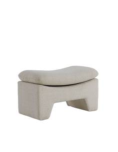 Pouf banqueta tapizado beige 80x49x40 cm