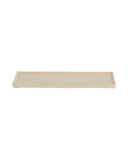 Bandeja metal rectangular crema 19x40 cm