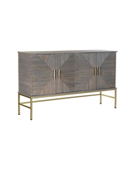 Aparador buffet mango latón gris 152x42x91 cm