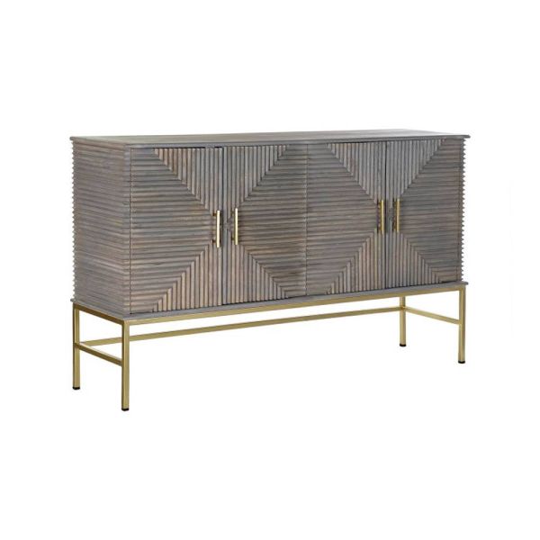 Aparador buffet mango latón gris 152x42x91 cm