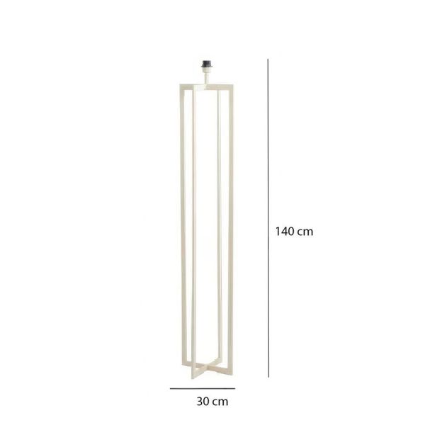 LAMPARA DE PIE METAL BLANCA 30X30X140